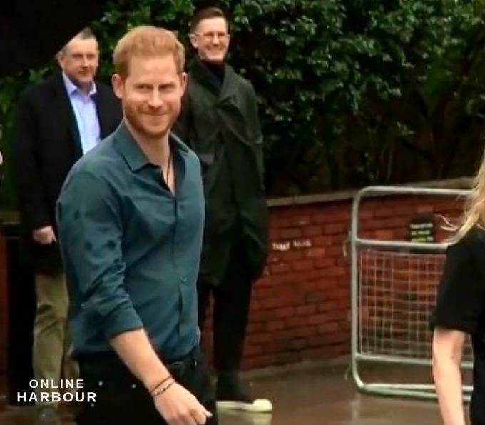 Prince Harry in the UK recreating Beatles Abbey Road cover